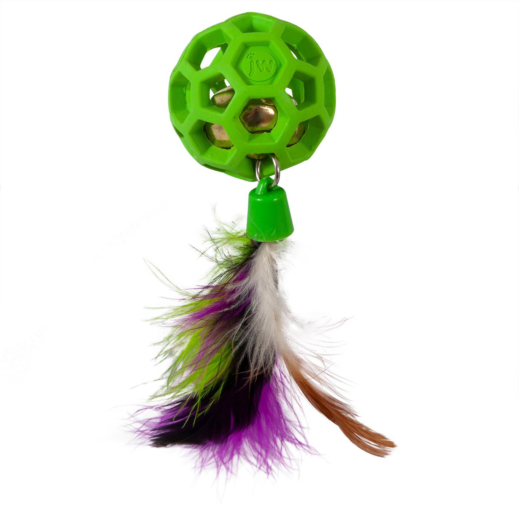 JW Cataction Feather Ball with Bell Cat Toy