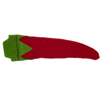 The Mad Cat Hot Peppurr Catnip Cat Toy is a red chili pepper-shaped toy with a green leafy top, made of felt and filled with Silvervine, a catnip alternative. Perfect for feline play, this vibrant toy from Mad Cat is destined to become your kittys new favorite distraction.