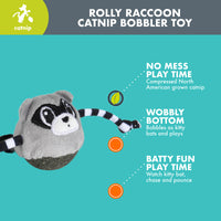 Quirky Kitty Rolly Raccoon Catnip Bobbler Cat Toy