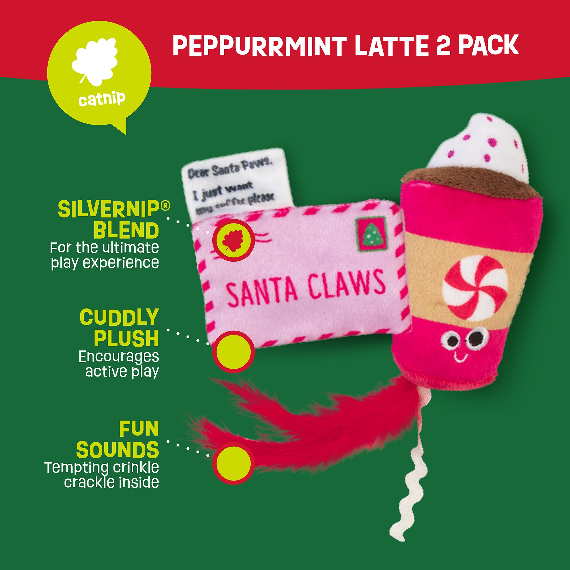 Mad Cat Pepurrmint Latte 2 Pack Cat Toy