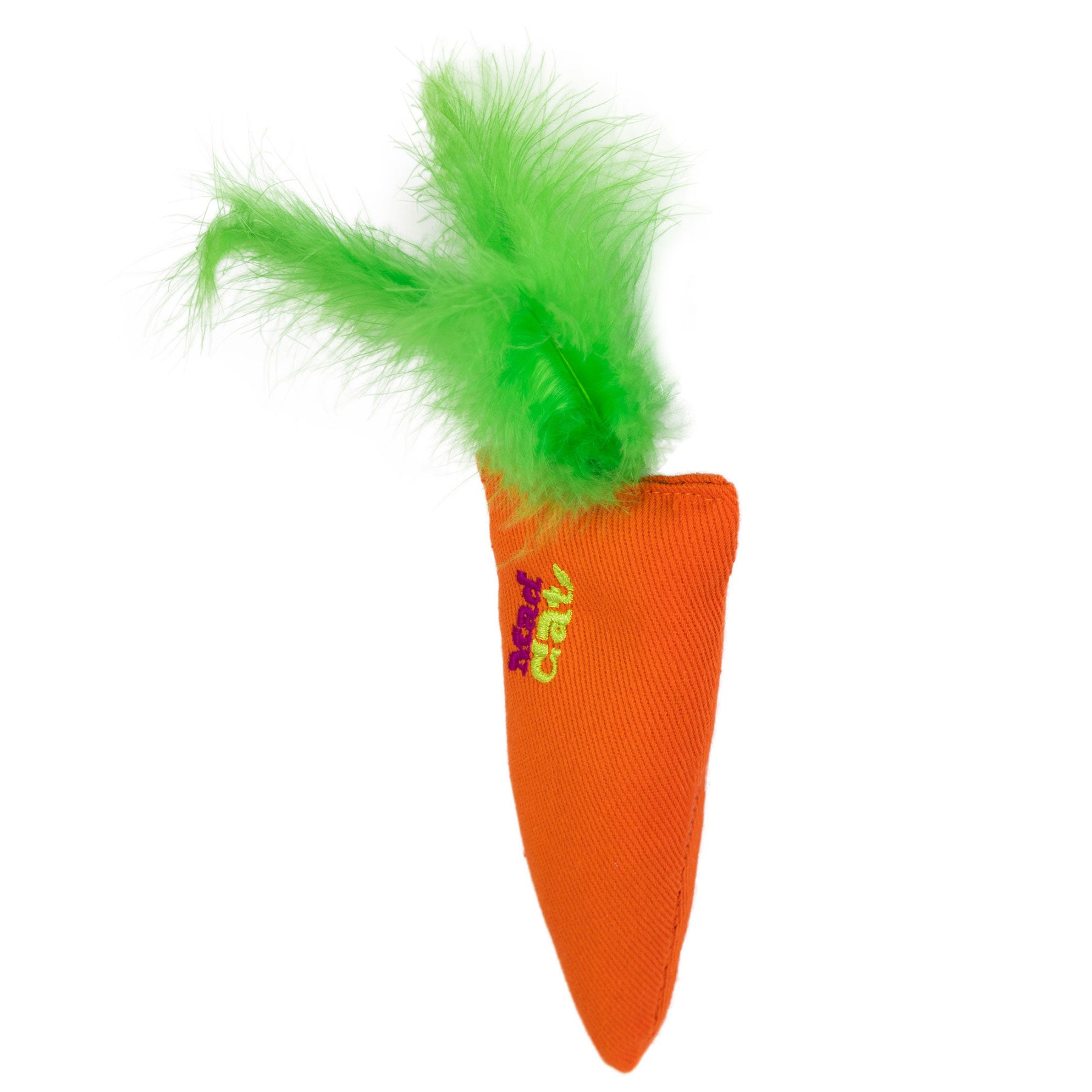 The Mad Cat Kitty Carrot, by Mad Cat, is a charming stuffed toy carrot with green feathers. Its also a silvervine cat toy, ideal for cats needing a premium catnip alternative.