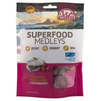 Explore Wild Eats Superfood Medleys—3 oz of Norwegian cod skin medallions with cranberry. Packed with sea collagen and antioxidants, its a protein-rich superfood snack ideal for health enthusiasts.