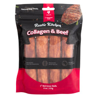 Rustic Kitchen Collagen Retriever Rolls Beef Flavored Dog Treats. SKUS: 71226