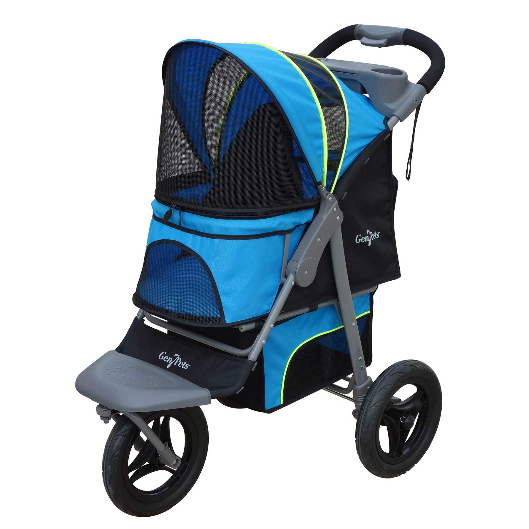 Pet stroller with rubber wheels best sale