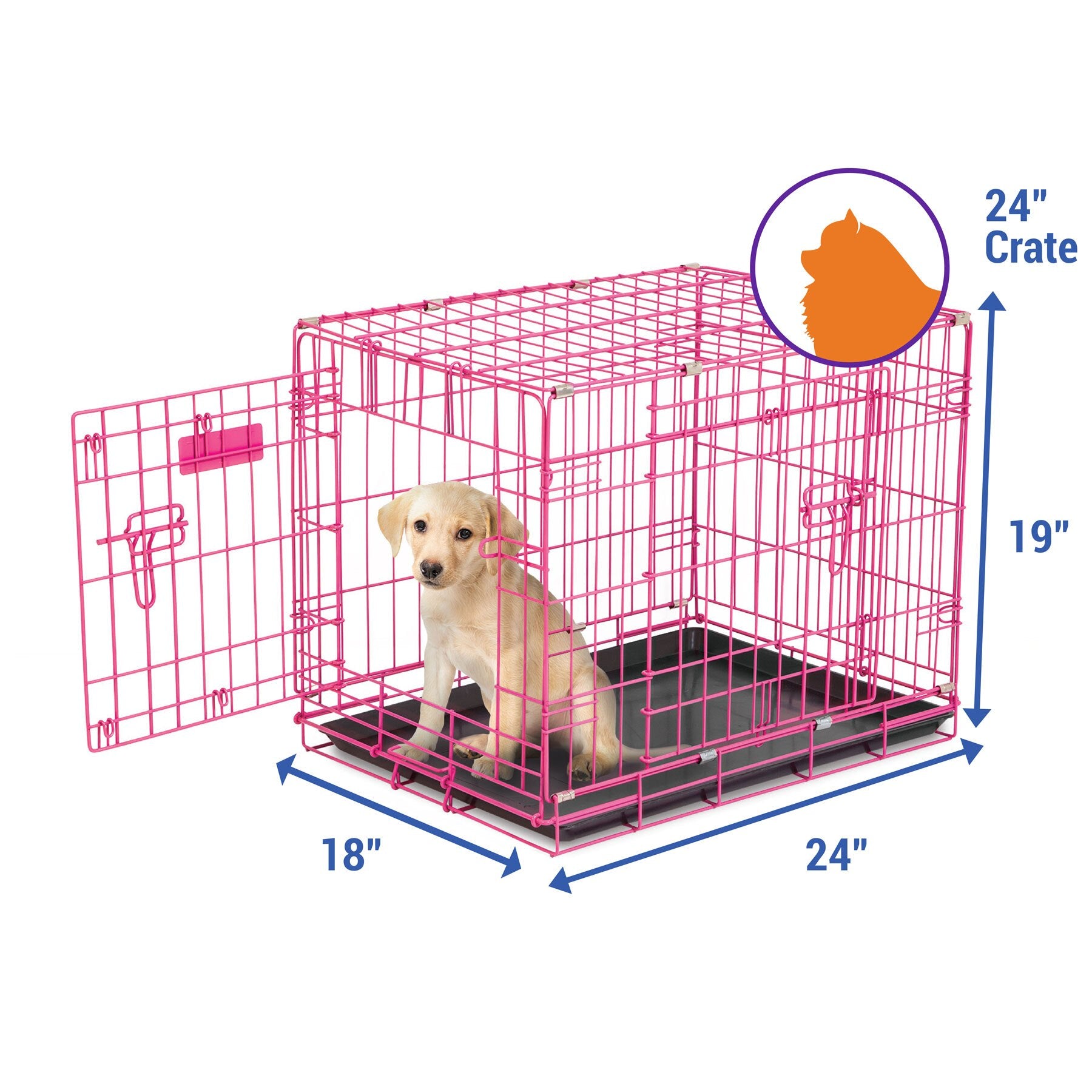 Petmate Puppy 2 Door Training Retreat Kennel Pink 24 in